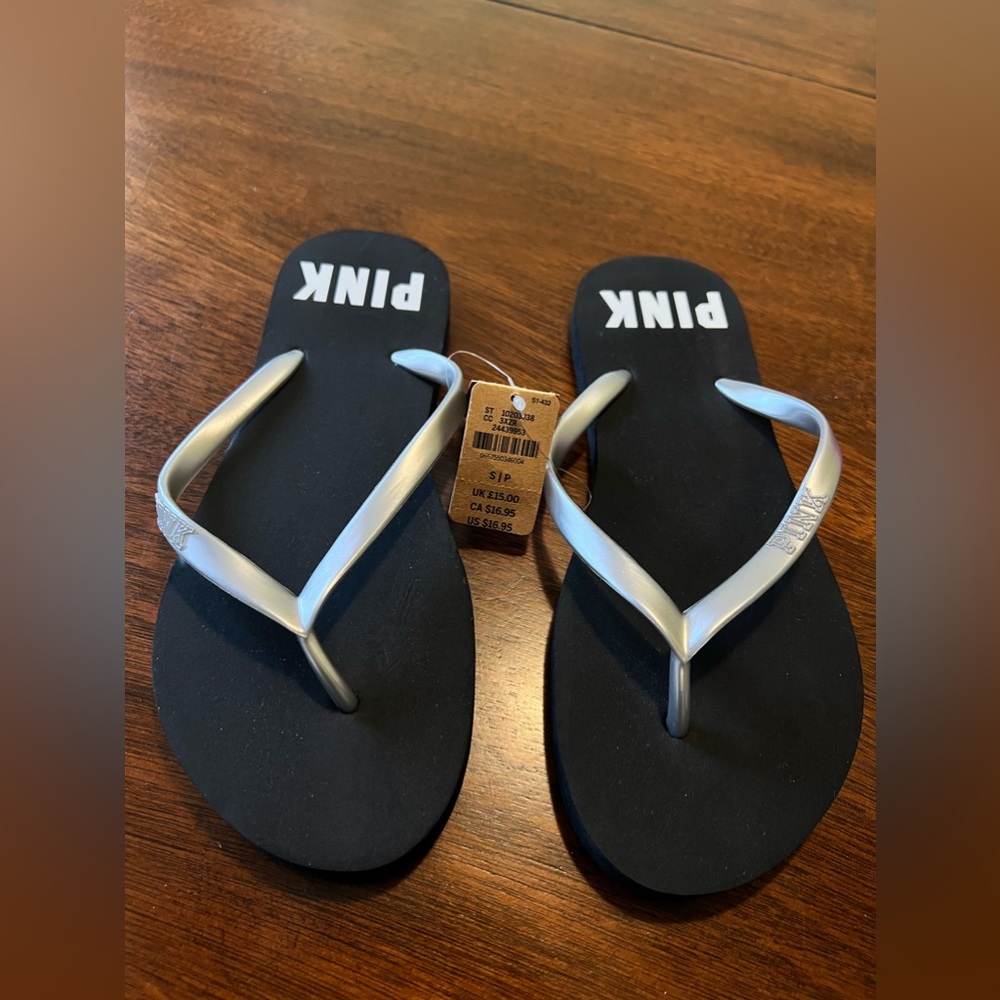 PINK Black Sandals Size S